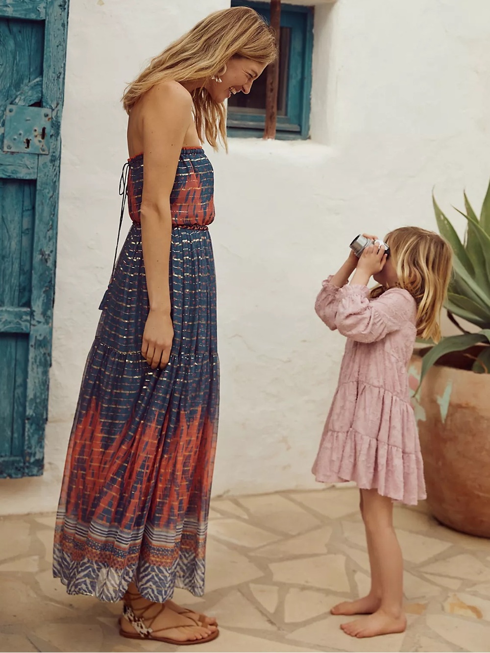 NWT Anthropologie Verb Pallavi Singhee Nora Ikat Maxi Dress Boho Geometric Blue